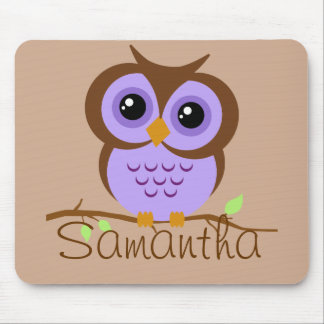 Tapis De Souris Chouette mignonne en caricature violette