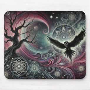 Tapis De Souris Chouette Mystique Mandalas de Nuit Cosmique Ciel T