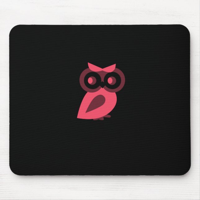 Tapis De Souris Chouette rose Mousepad (Devant)