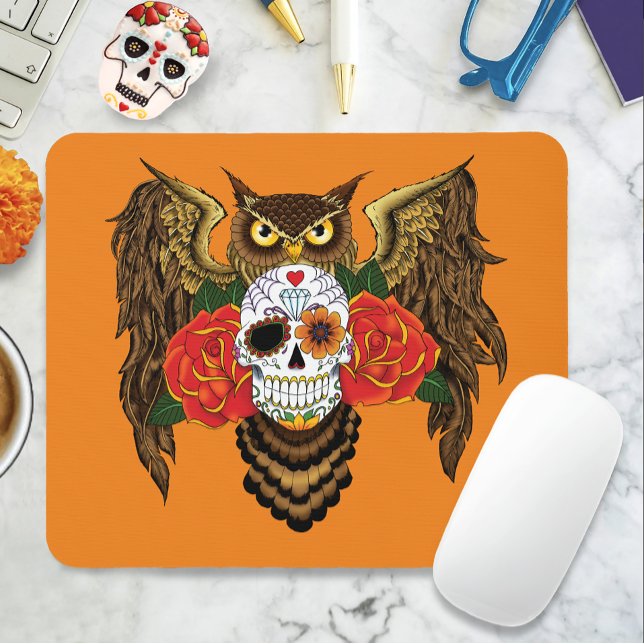 Tapis De Souris Chouette Rose Sugar SKull (Créateur téléchargé)