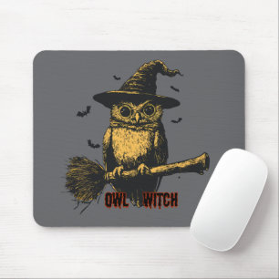 Tapis De Souris Chouette Sorcière Mignonne Épouvantable Halloween