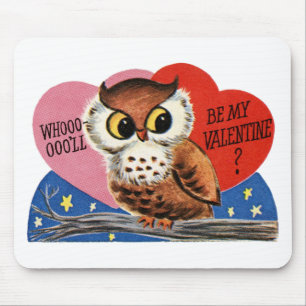 Tapis De Souris Chouette vintage Valentine