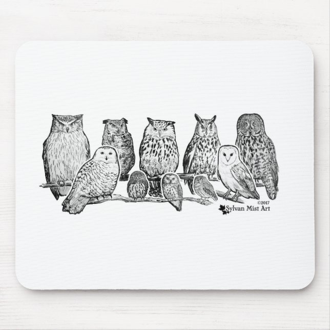 Tapis De Souris Chouettes (Devant)