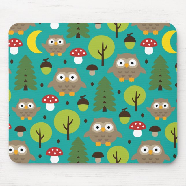 Tapis De Souris Chouettes Dans La Plaque De Souris De La Forêt (Devant)