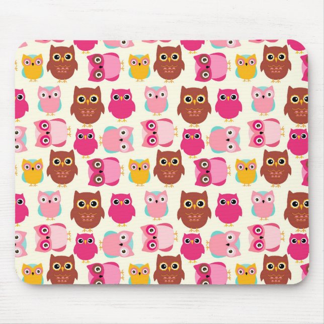 Tapis De Souris Chouettes mignonnes (Devant)