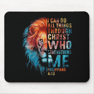 Tapis De Souris Chrétien Je peux faire toute chose par le lion Chr
