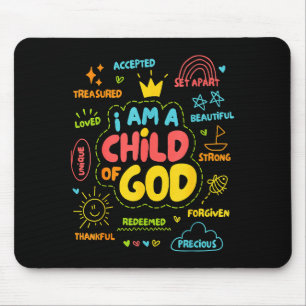 Tapis De Souris Chrétien Je Suis Un Enfant De Dieu Jésus Foi Enfan