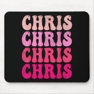 Tapis De Souris Chris groovy prénom D J'aime les t-shirts Chris Me