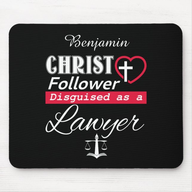 Tapis De Souris Christ Follower déguisé en avocat chrétien (Devant)