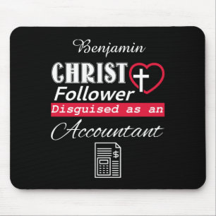 Tapis De Souris Christ Follower déguisé en comptable chrétien