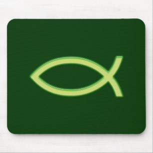 Tapis De Souris Christian Fish Light Vert