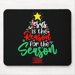 Tapis De Souris Christian Jésus Est La Raison De Noël Arbre De Noë