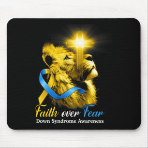 Tapis De Souris Christian Lion Cross Faith sur la peur Syndrome