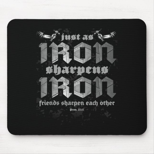 Tapis De Souris Christian Papa Iron Sharpens Iron Bible Proverbes  (Devant)