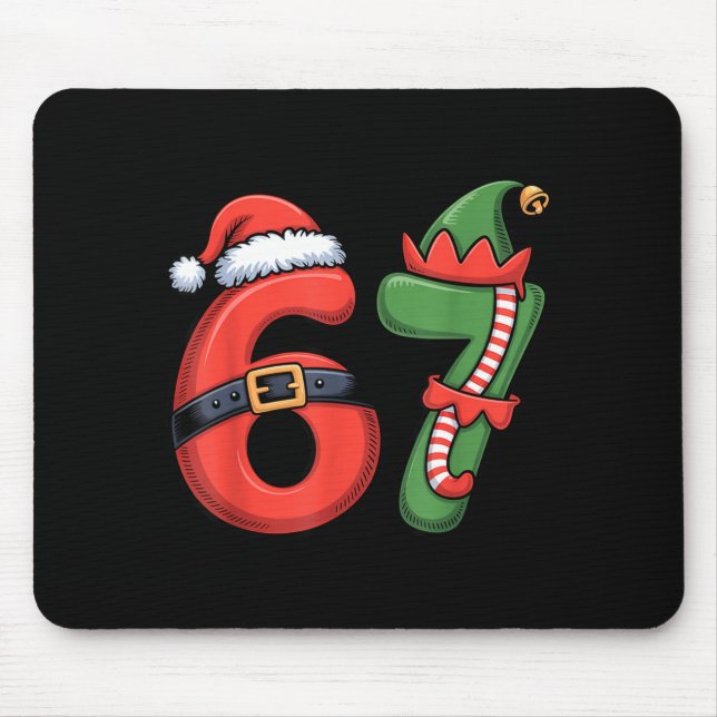 Tapis De Souris Christmas 67 Meme 67 Santa Elf - Six Seven  (Devant)
