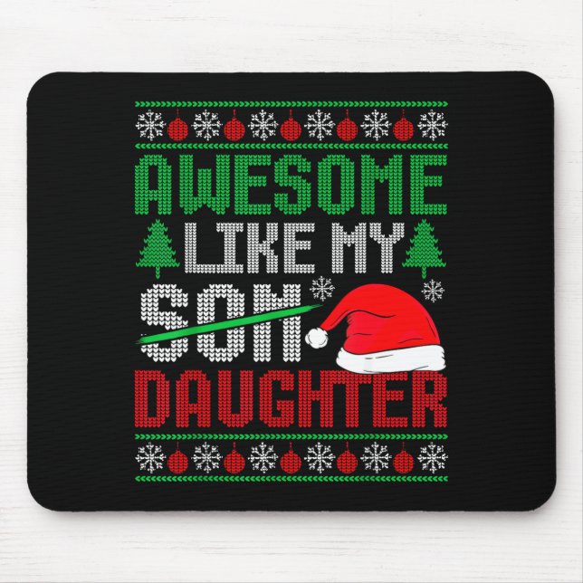 Tapis De Souris Christmas Awesome Like My Daughter Santa Hat Ugly  (Devant)