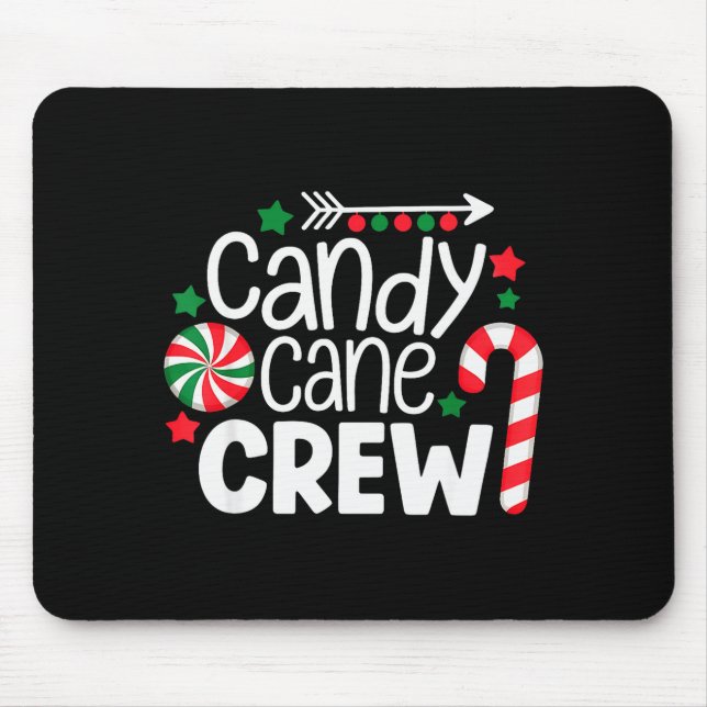 Tapis De Souris Christmas Candy Cane Crew Shirt Women Girls Boys K (Devant)