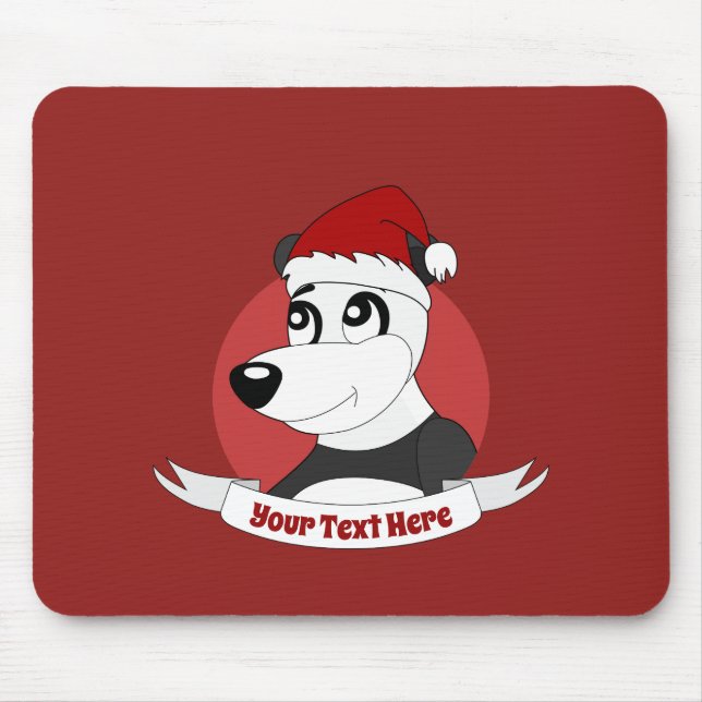 Tapis De Souris Christmas cartoon with cute panda bear mouse pad (Devant)