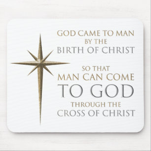 Tapis De Souris Christmas Christian Faith Star : Birth & Cross