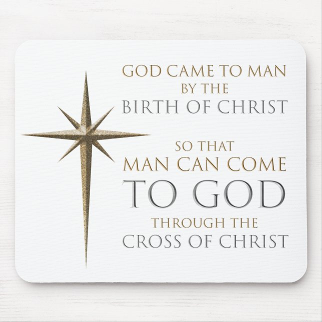 Tapis De Souris Christmas Christian Faith Star : Birth & Cross (Devant)