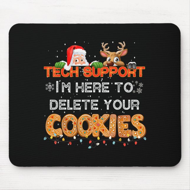 Tapis De Souris Christmas Cookie Crew Pajamas Tech Baking Family F (Devant)