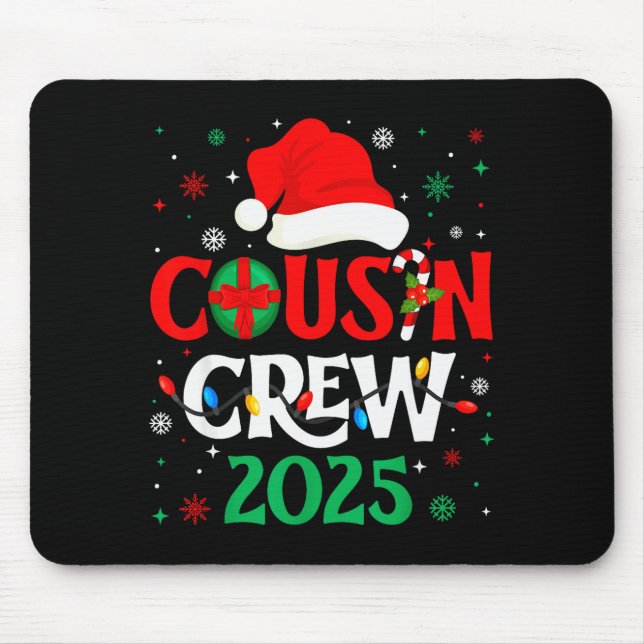 Tapis De Souris Christmas Cousin Crew 2025 Xmas Funny Matching Fam (Devant)