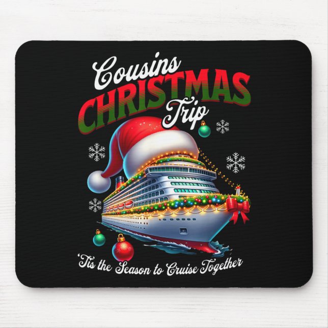 Tapis De Souris Christmas Cruise Ship Matching Cousins Trip Holida (Devant)