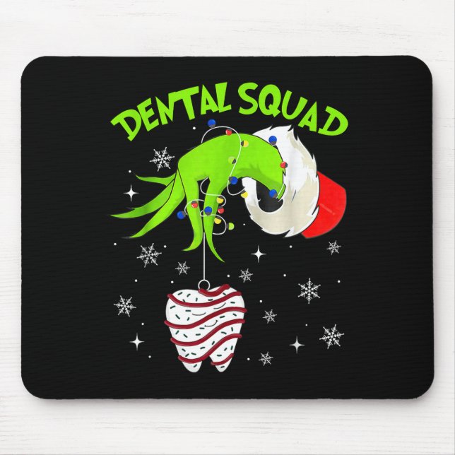 Tapis De Souris Christmas Dental Squad Cute Dentist Dental Hygieni (Devant)
