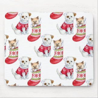 Tapis De Souris Christmas Dog & Cat