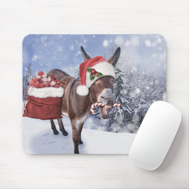 Tapis De Souris Christmas donkey with funny (Avec souris)