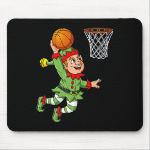 Tapis De Souris Christmas Elf Dunking Un Basketball Fun Boys Kids 