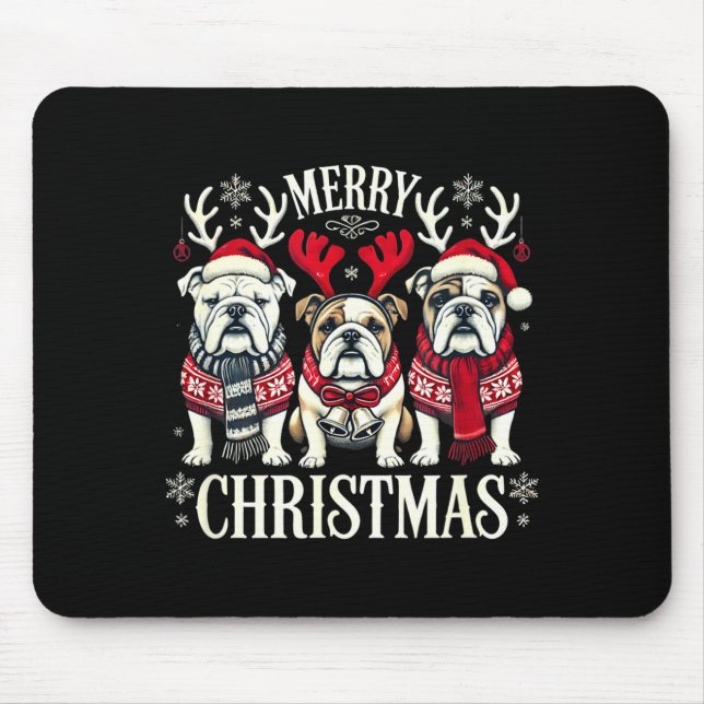 Tapis De Souris Christmas English Bulldog Mom English Bulldog Chri (Devant)