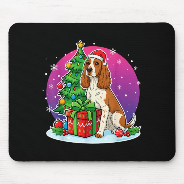 Tapis De Souris Christmas Er Spaniel Santa Hat Xmas Men Women  (Devant)
