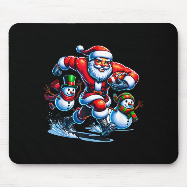 Tapis De Souris Christmas Football Santa Playing Football  (Devant)