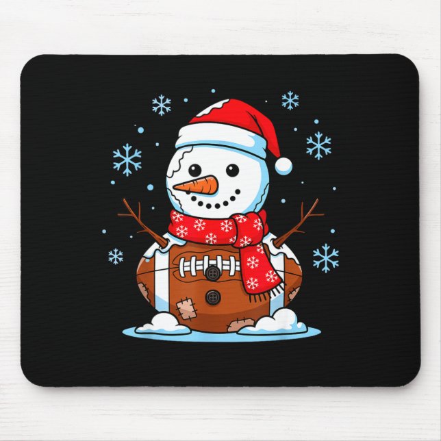 Tapis De Souris Christmas Football Snowman Kids Football Christmas (Devant)