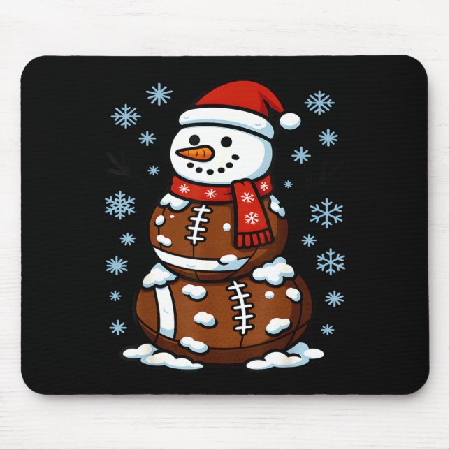 Tapis De Souris Christmas Football Snowman Kids Football Christmas (Devant)