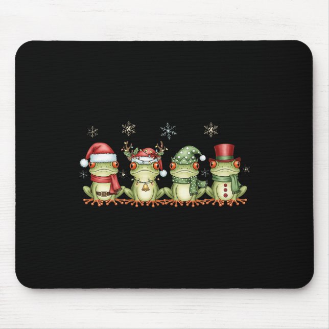 Tapis De Souris Christmas Frog Funny Men Women Kids Cute Hoppy Xma (Devant)