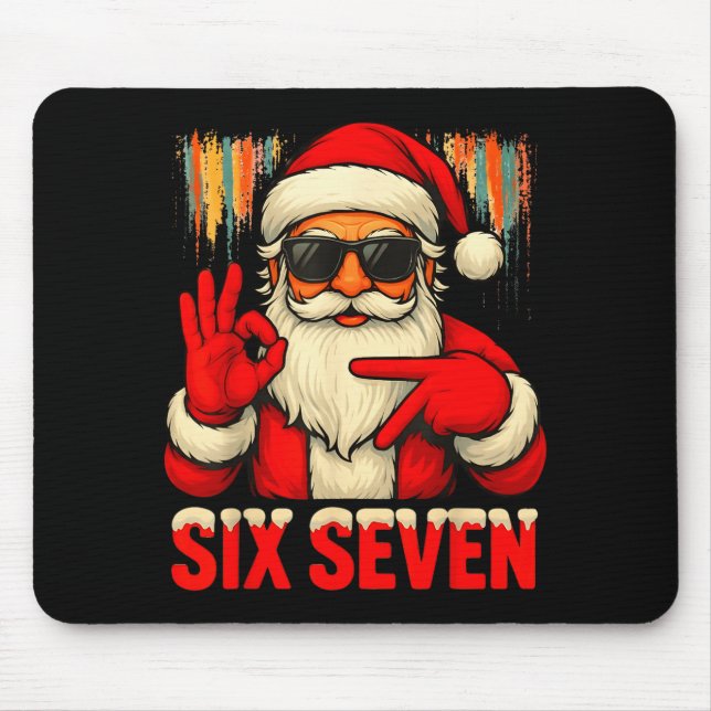 Tapis De Souris Christmas Funny Six Seven 6 7 Meme Santa Men Boys  (Devant)