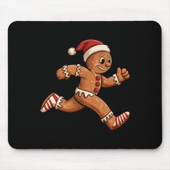 Tapis De Souris Christmas Gingerbread Running Funny Runners Pajama (Devant)