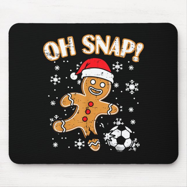 Tapis De Souris Christmas Gingerbread Soccer Oh Snap Funny Xmas Bo (Devant)