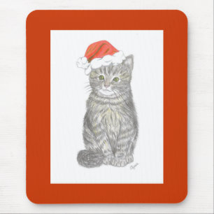 Tapis De Souris Christmas Kitten Mousepad