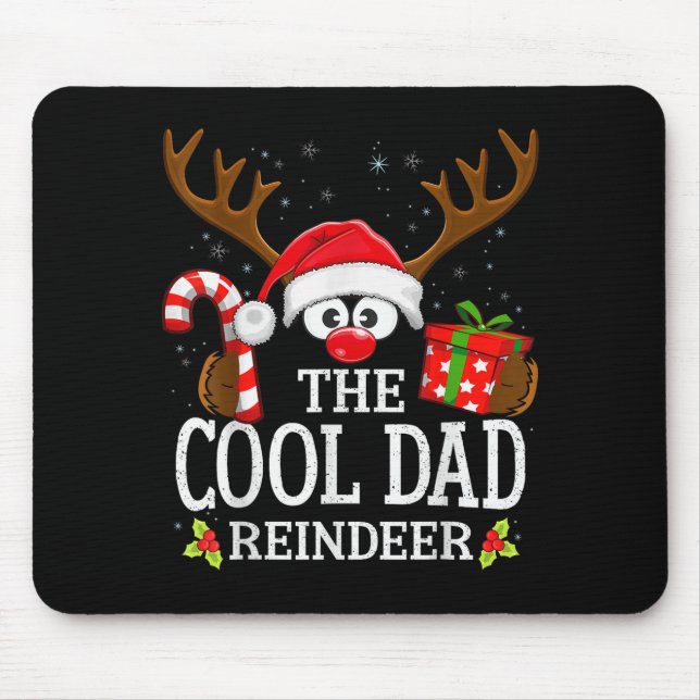 Tapis De Souris Christmas Matching The Cool Dad Reindeer Family  (Devant)