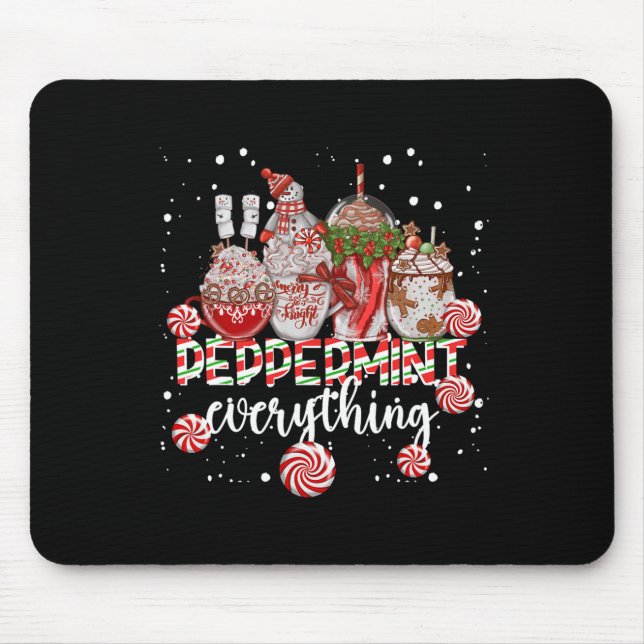 Tapis De Souris Christmas Peppermint Everything Coffee Chocolate M (Devant)