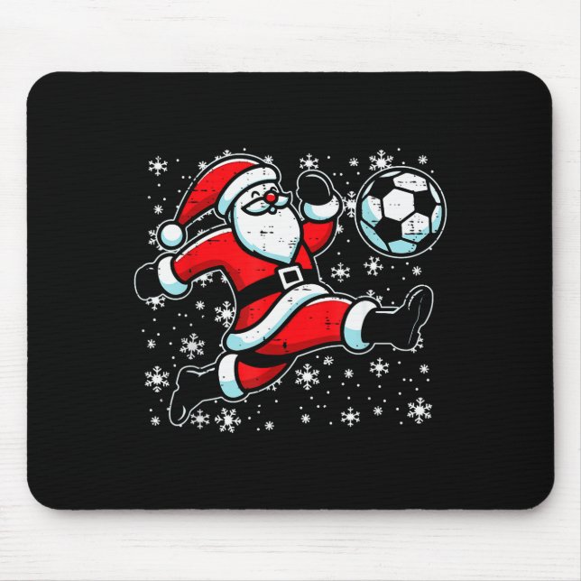 Tapis De Souris Christmas Santa Football Kick Xmas Soccer Men Boys (Devant)