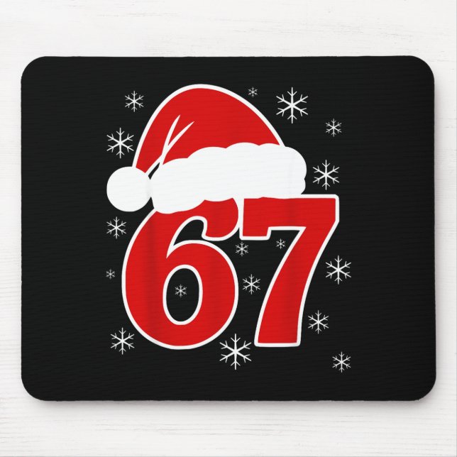 Tapis De Souris Christmas Santa Hat Six Seven 6 7 67 Meme Gen Alph (Devant)