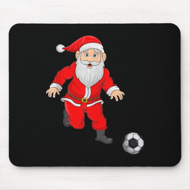 Tapis De Souris Christmas Santa Playing Soccer Football Xmas Srts  (Devant)