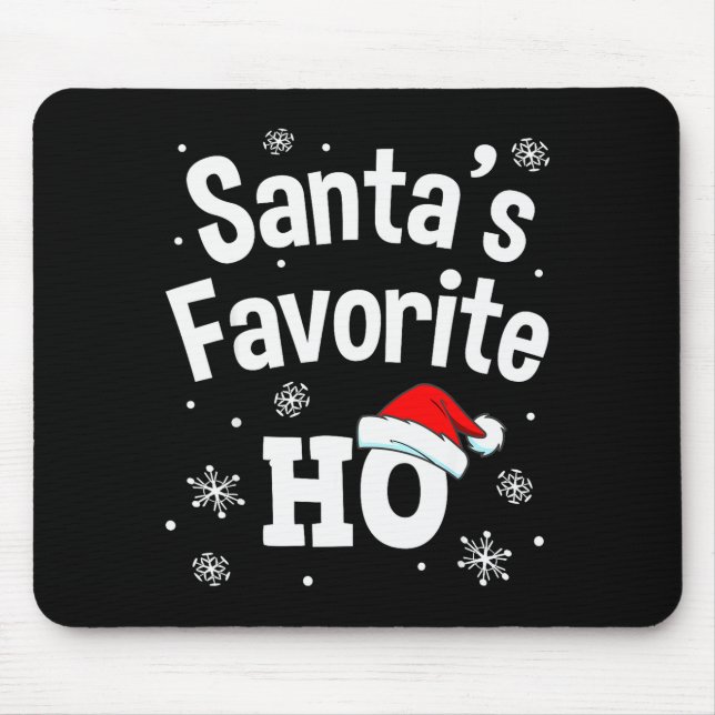 Tapis De Souris Christmas Santa's Favorite Ho Shirt, Adult Naughty (Devant)