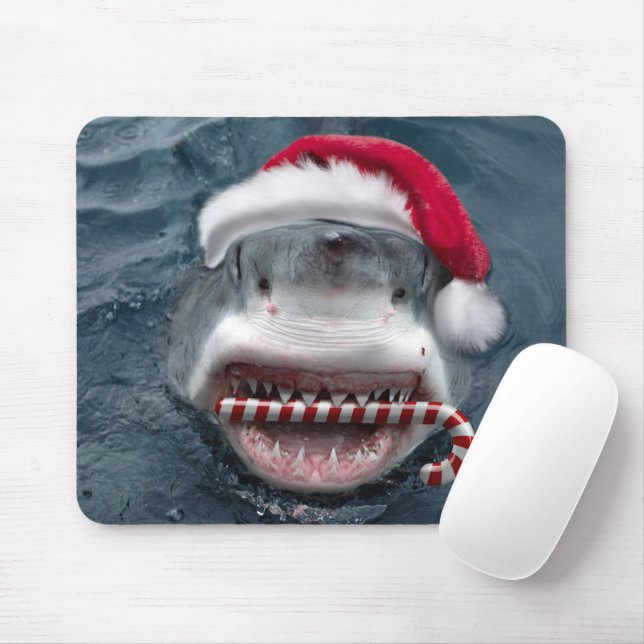 Tapis De Souris Christmas Shark (Avec souris)