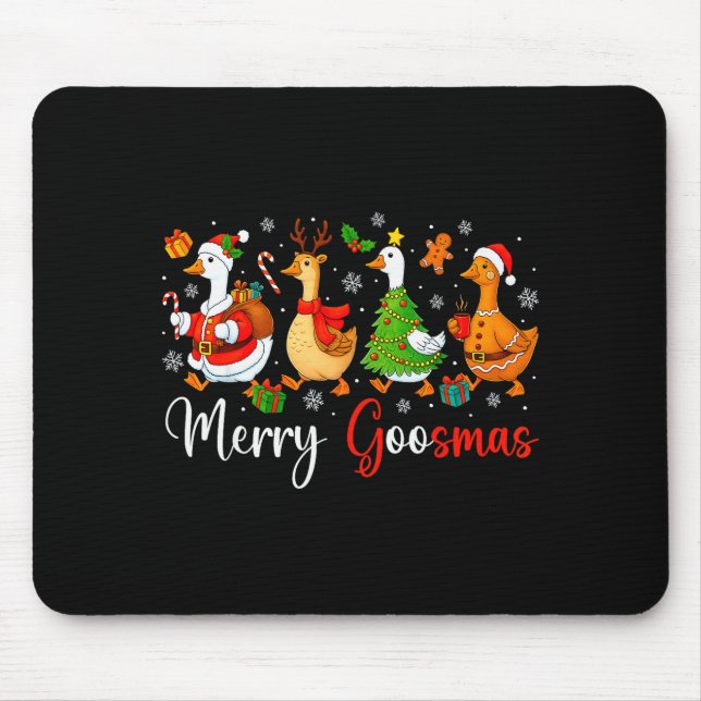 Tapis De Souris Christmas Silly Goose Funny Merry Goosemas Xmas Tr (Devant)