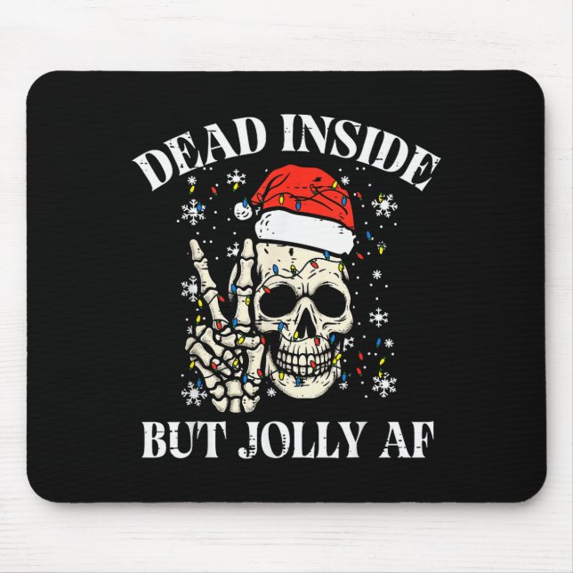 Tapis De Souris Christmas Skull Peace Dead Inside But Jolly Xmas M (Devant)